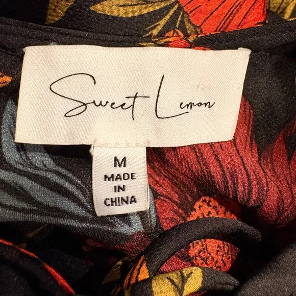 Sweet Lemon Floral Print Halter Neck Maxi Dress size medium - Picture 7 of 8